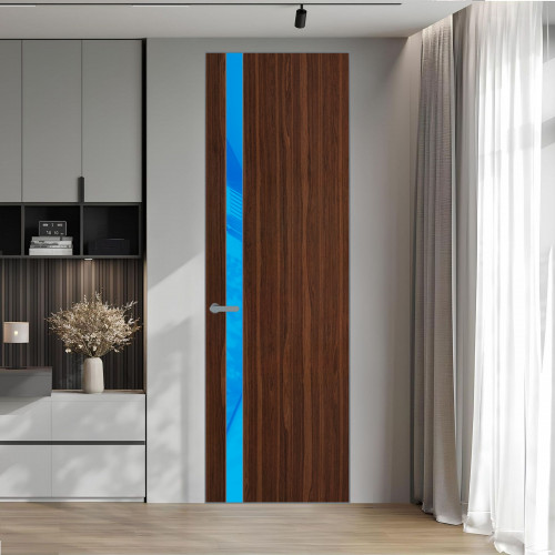 18 VE-V натуральный шпон Albero 1294M профиль Серебро вставка Голубой лак ProfilDoors Orange