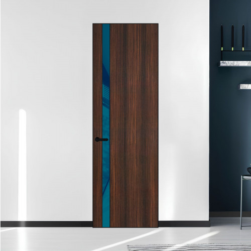 18 VE-V натуральный шпон Albero 1398S профиль Черный муар вставка Бирюзовый лак ProfilDoors Orange