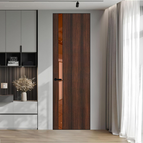 18 VE-V натуральный шпон Albero 1398S профиль Черный муар вставка Зеркало Bronza ProfilDoors Orange