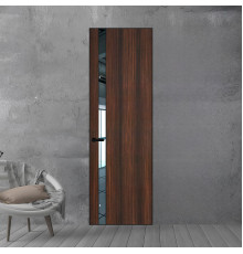 18 VE-V натуральный шпон Albero 1398S профиль Черный муар вставка Зеркало ProfilDoors Orange