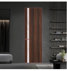 18 VE-V натуральный шпон Albero 1398S профиль Красный антрацит вставка Светло-серый лак ProfilDoors Orange