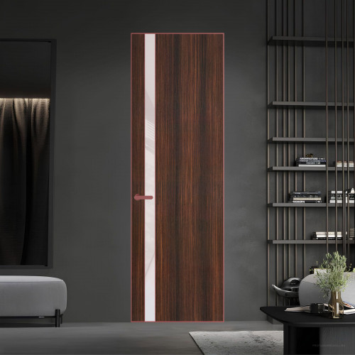 18 VE-V натуральный шпон Albero 1398S профиль Красный антрацит вставка Светло-серый лак ProfilDoors Orange