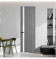 18 VE-V натуральный шпон Bianche Notti 01Q профиль Черный муар вставка Лак классик ProfilDoors Orange