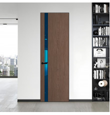 18 VE-V натуральный шпон Bianche Notti 822M профиль Черный муар вставка Зеркало Blue ProfilDoors Orange