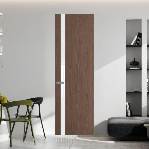 18 VE-V натуральный шпон Bianche Notti 822M профиль Серебро вставка Лак классик ProfilDoors Orange