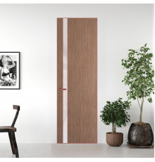 18 VE-V натуральный шпон Duna 1962S профиль Красный антрацит вставка Светло-серый лак ProfilDoors Orange