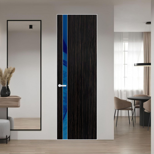 18 VE-V натуральный шпон Espresso 1042S профиль Вайт вставка Синий лак ProfilDoors Orange