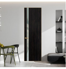 18 VE-V натуральный шпон Espresso 1042S профиль Золото вставка Теплый серый лак ProfilDoors Orange