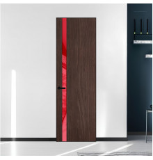 18 VE-V натуральный шпон Espresso 1386M профиль Черный матовый вставка Красный лак ProfilDoors Orange