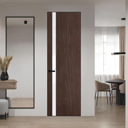 18 VE-V натуральный шпон Espresso 1386M профиль Черный матовый вставка Лак классик ProfilDoors Orange