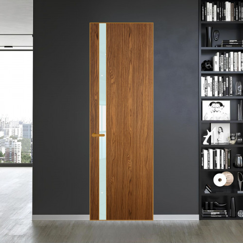 18 VE-V натуральный шпон Espresso 35M профиль Бронза вставка Белый лак ProfilDoors Orange