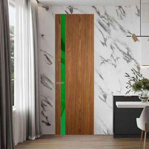 18 VE-V натуральный шпон Espresso 35M профиль Шампань вставка Светло-желтый лак ProfilDoors Orange