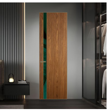 18 VE-V натуральный шпон Espresso 35M профиль Шампань вставка Темно-зеленый лак ProfilDoors Orange