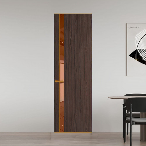 18 VE-V натуральный шпон Espresso 360M профиль Бронза вставка Зеркало Bronza ProfilDoors Orange