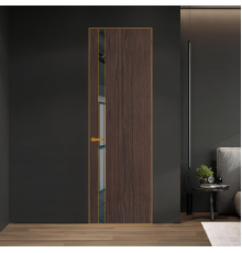 18 VE-V натуральный шпон Espresso 360M профиль Бронза вставка Зеркало Grey ProfilDoors Orange