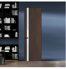 18 VE-V натуральный шпон Espresso 360M профиль Черный матовый вставка Белый лак ProfilDoors Orange