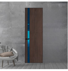 18 VE-V натуральный шпон Espresso 360M профиль Черный матовый вставка Зеркало Blue ProfilDoors Orange