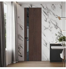 18 VE-V натуральный шпон Espresso 360M профиль Черный муар вставка Зеркало Grey ProfilDoors Orange