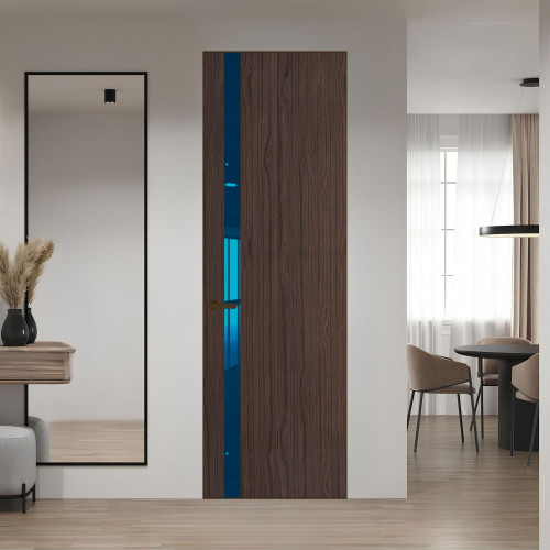 18 VE-V натуральный шпон Espresso 360M профиль Деорэ вставка Зеркало Blue ProfilDoors Orange