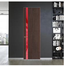 18 VE-V натуральный шпон Espresso 360M профиль Медь вставка Красный лак ProfilDoors Orange