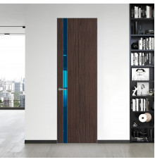 18 VE-V натуральный шпон Espresso 360M профиль Серебро вставка Зеркало Blue ProfilDoors Orange