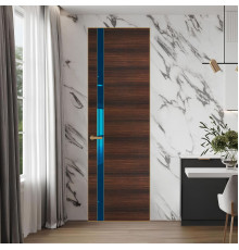 18 VE-H натуральный шпон Albero 1398S профиль Золото вставка Зеркало Blue ProfilDoors Orange