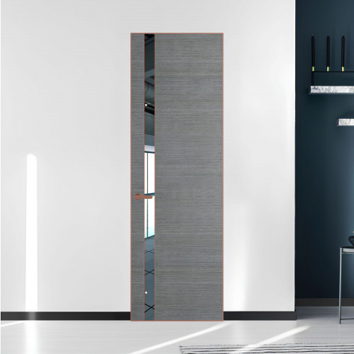 18 VE-H натуральный шпон Bianche Notti 01Q профиль Медь вставка Зеркало ProfilDoors Orange