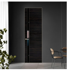 18 VE-H натуральный шпон Espresso 1042S профиль Никель матовый вставка Черный лак ProfilDoors Orange