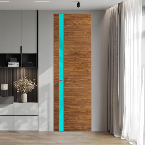 18 VE-H натуральный шпон Espresso 35M профиль Красный антрацит вставка Мята лак ProfilDoors Orange