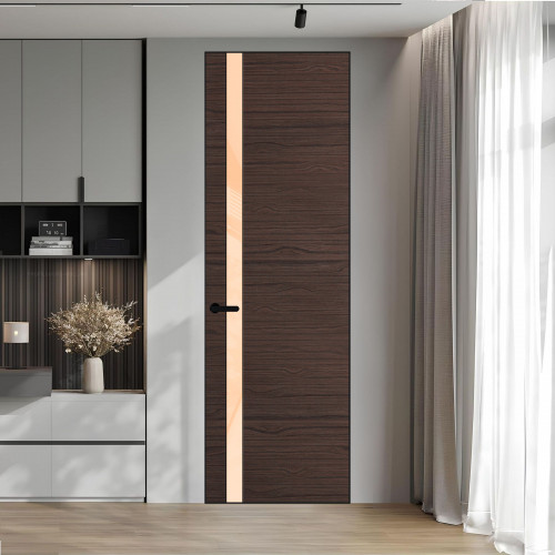 18 VE-H натуральный шпон Espresso 360M профиль Черный матовый вставка Бежевый лак ProfilDoors Orange