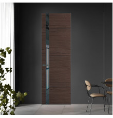 18 VE-H натуральный шпон Espresso 360M профиль Серая ночь вставка Зеркало Grey ProfilDoors Orange