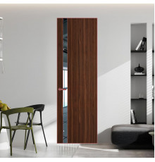 18 VE-V натуральный шпон Albero 1294M профиль Красный антрацит вставка Зеркало ProfilDoors Orange