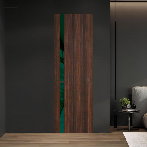 18 VE-V натуральный шпон Albero 1398S профиль Деорэ вставка Темно-зеленый лак ProfilDoors Orange