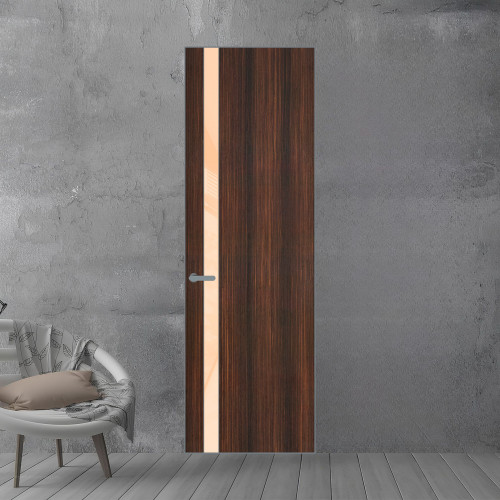 18 VE-V натуральный шпон Albero 1398S профиль Серебро вставка Бежевый лак ProfilDoors Orange