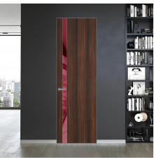 18 VE-V натуральный шпон Albero 1398S профиль Серебро вставка Бордовый лак ProfilDoors Orange