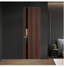 18 VE-V натуральный шпон Albero 1398S профиль Серебро вставка Черный лак ProfilDoors Orange