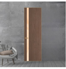 18 VE-V натуральный шпон Bianche Notti 822M профиль Золото вставка Бежевый лак ProfilDoors Orange
