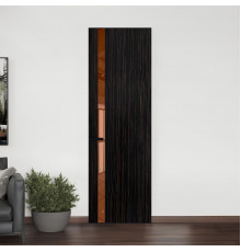 18 VE-V натуральный шпон Espresso 1042S профиль Черный матовый вставка Зеркало Bronza ProfilDoors Orange
