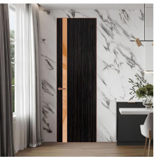 18 VE-V натуральный шпон Espresso 1042S профиль Медь вставка Светло-коричневый лак ProfilDoors Orange