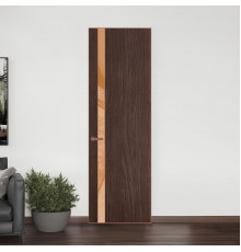18 VE-V натуральный шпон Espresso 1386M профиль Медь вставка Светло-коричневый лак ProfilDoors Orange