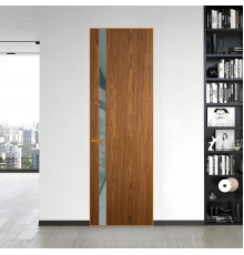 18 VE-V натуральный шпон Espresso 35M профиль Бронза вставка Темно-серый лак ProfilDoors Orange