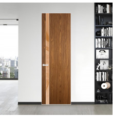 18 VE-V натуральный шпон Espresso 35M профиль Вайт вставка Светло-коричневый лак ProfilDoors Orange
