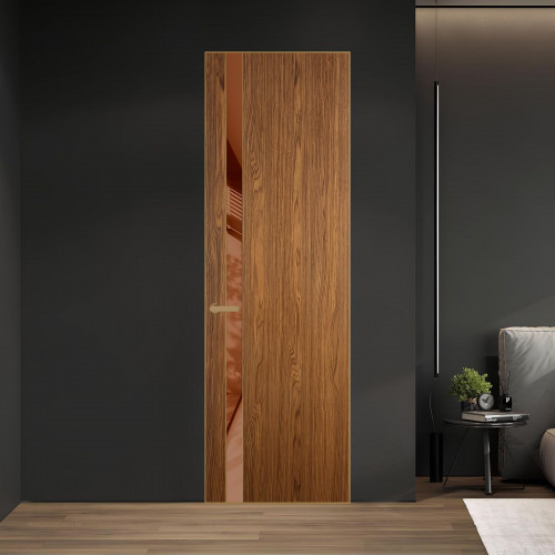 18 VE-V натуральный шпон Espresso 35M профиль Золото вставка Коричневая нуга лак ProfilDoors Orange