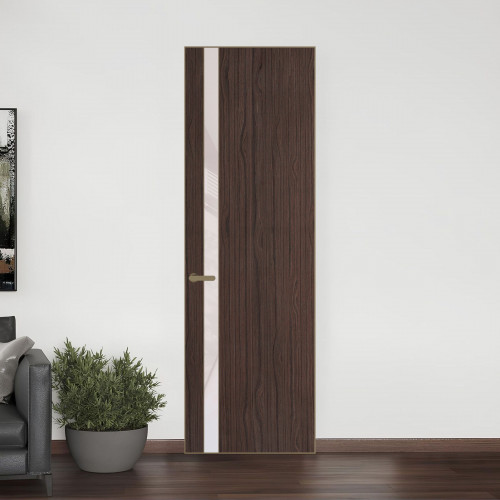 18 VE-V натуральный шпон Espresso 360M профиль Шампань вставка Светло-серый лак ProfilDoors Orange