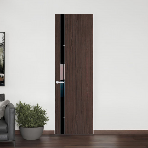 18 VE-V натуральный шпон Espresso 360M профиль Вайт вставка Черный лак ProfilDoors Orange