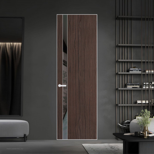 18 VE-V натуральный шпон Espresso 360M профиль Вайт вставка Графит лак ProfilDoors Orange