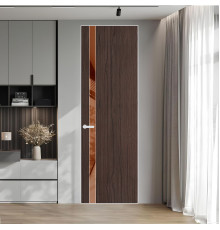 18 VE-V натуральный шпон Espresso 360M профиль Вайт вставка Коричневая нуга лак ProfilDoors Orange