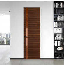 18 VE-H натуральный шпон Albero 1294M профиль Черный муар вставка Зеркало Bronza ProfilDoors Orange