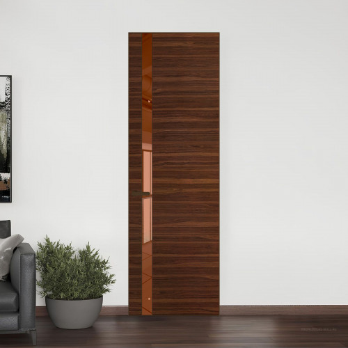 18 VE-H натуральный шпон Albero 1294M профиль Деорэ вставка Зеркало Bronza ProfilDoors Orange