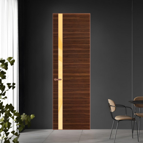 18 VE-H натуральный шпон Albero 1294M профиль Медь вставка Кремовый лак ProfilDoors Orange